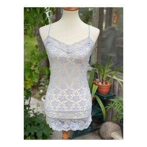 Lace Longline Camisole Tank Top Sheer Y2K Sz XS